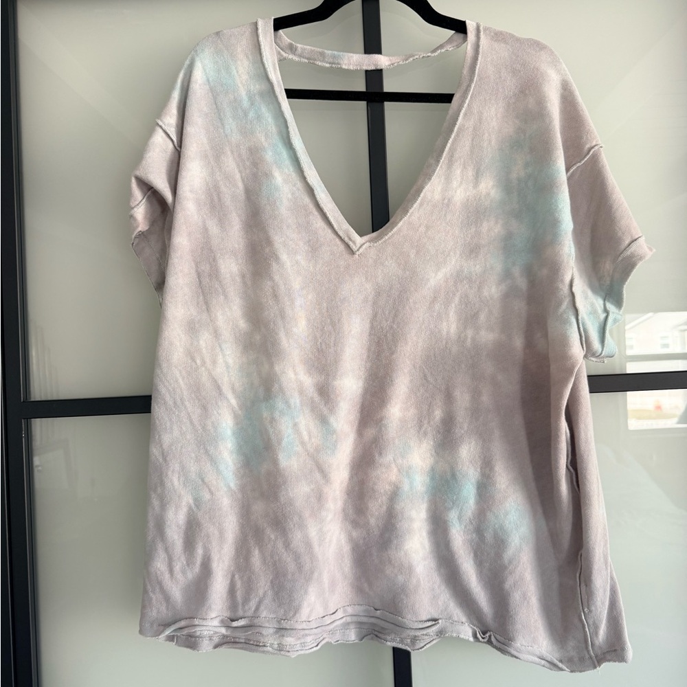 We The Free Pastel Tie-Dye V-Neck Tee